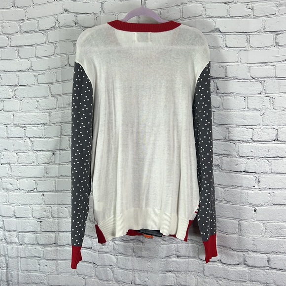 Naughty ugly Christmas sweater lights up red white gray size XL - Picture 6 of 11